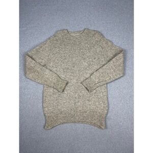 Vintage LL Bean Sweater Mens 2XL Tan Wool Fisherman 90s Crew Neck Pullover